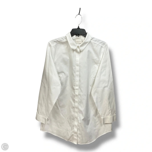 Blouse Long Sleeve By Chicos In White, Size: L