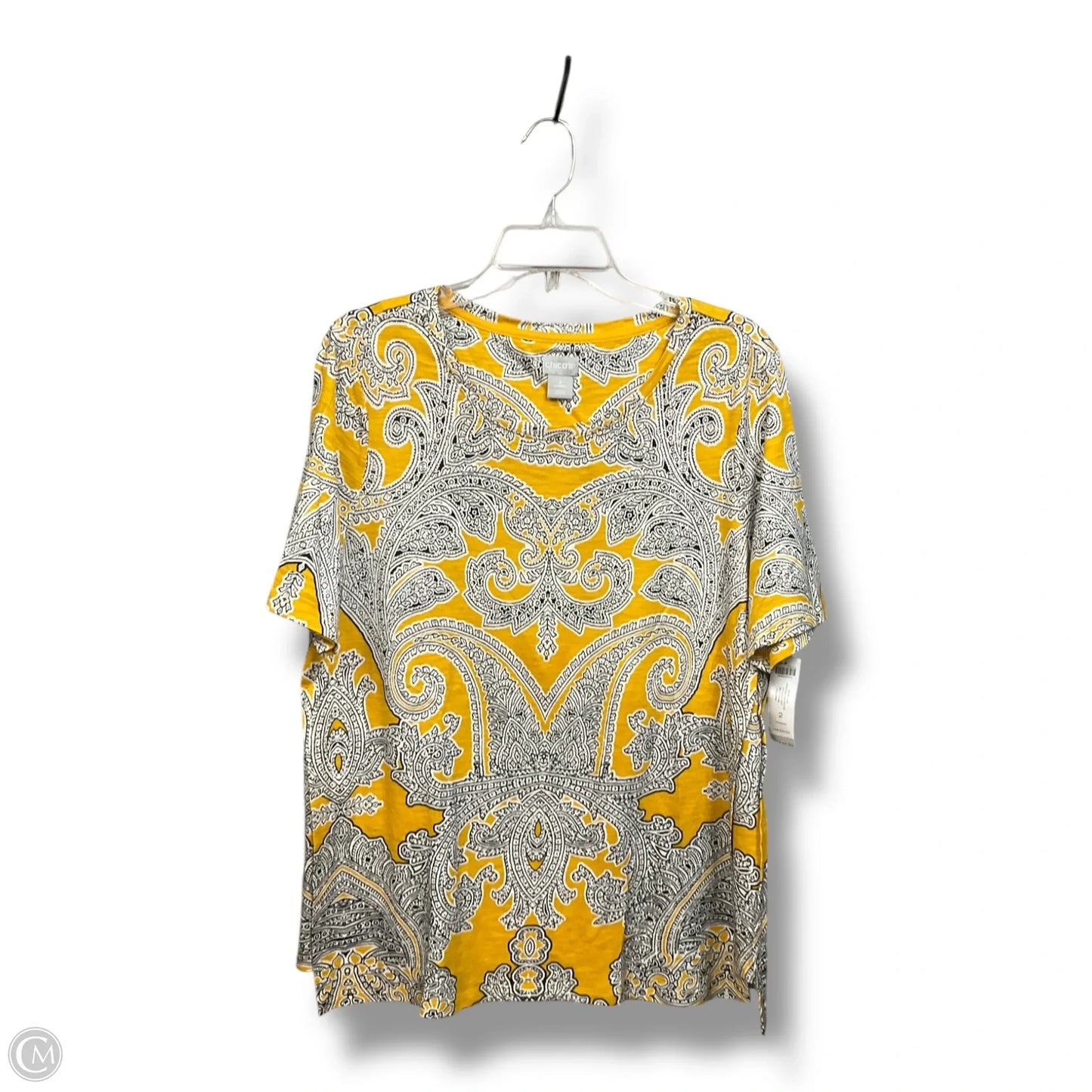 Top Short Sleeve By Chicos In Multi-colored, Size: L