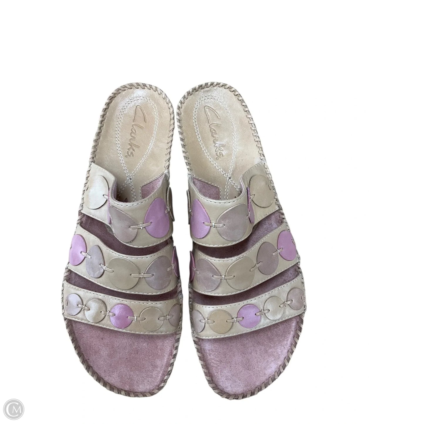 Sandals Flats By Clarks In Pink & Tan, Size: 8