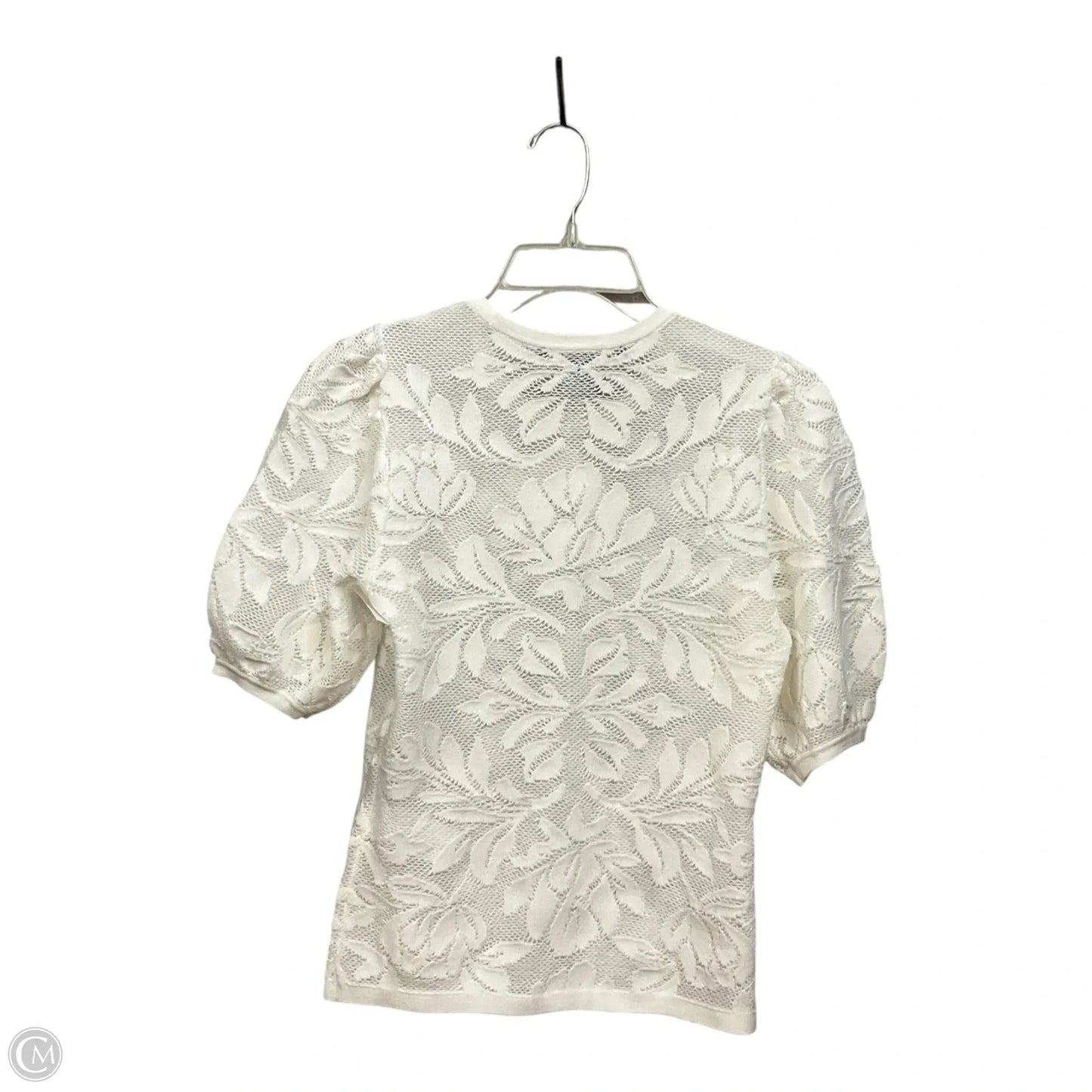 Top Short Sleeve By White House Black Market In Ivory, Size: Xs
