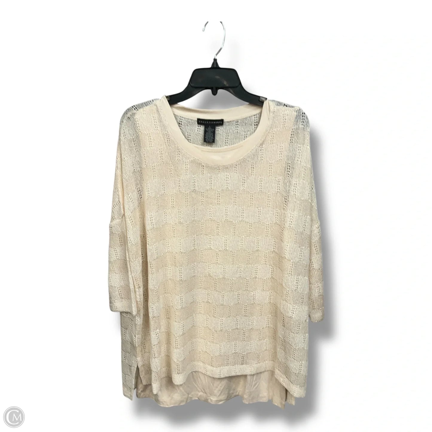 Top Short Sleeve By Grace Elements In Beige, Size: L