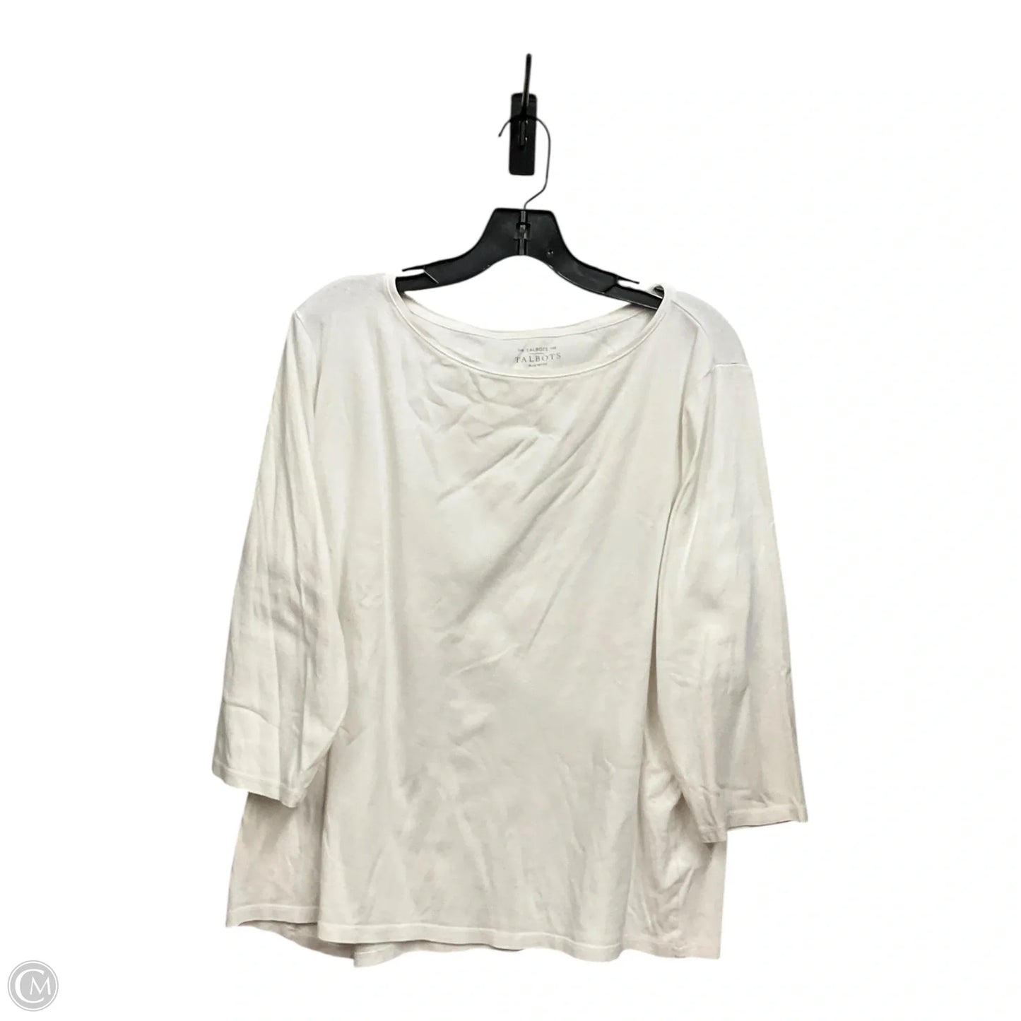 Top 3/4 Sleeve By Talbots In White, Size: 3x