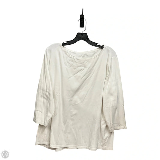 Top 3/4 Sleeve By Talbots In White, Size: 3x