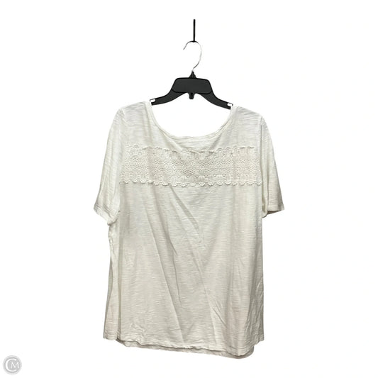 Top Short Sleeve By Talbots In White, Size: 2x