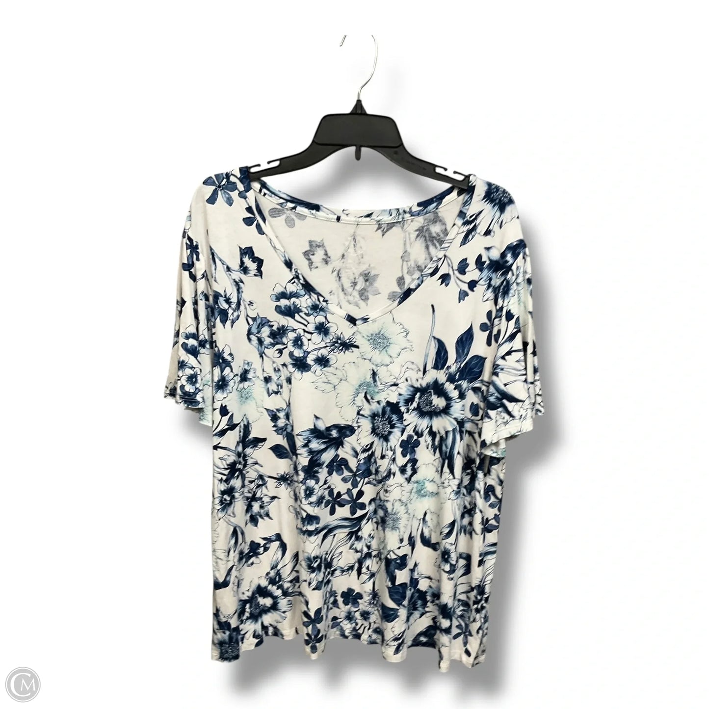 Top Short Sleeve By Maurices In Floral Print, Size: 1x