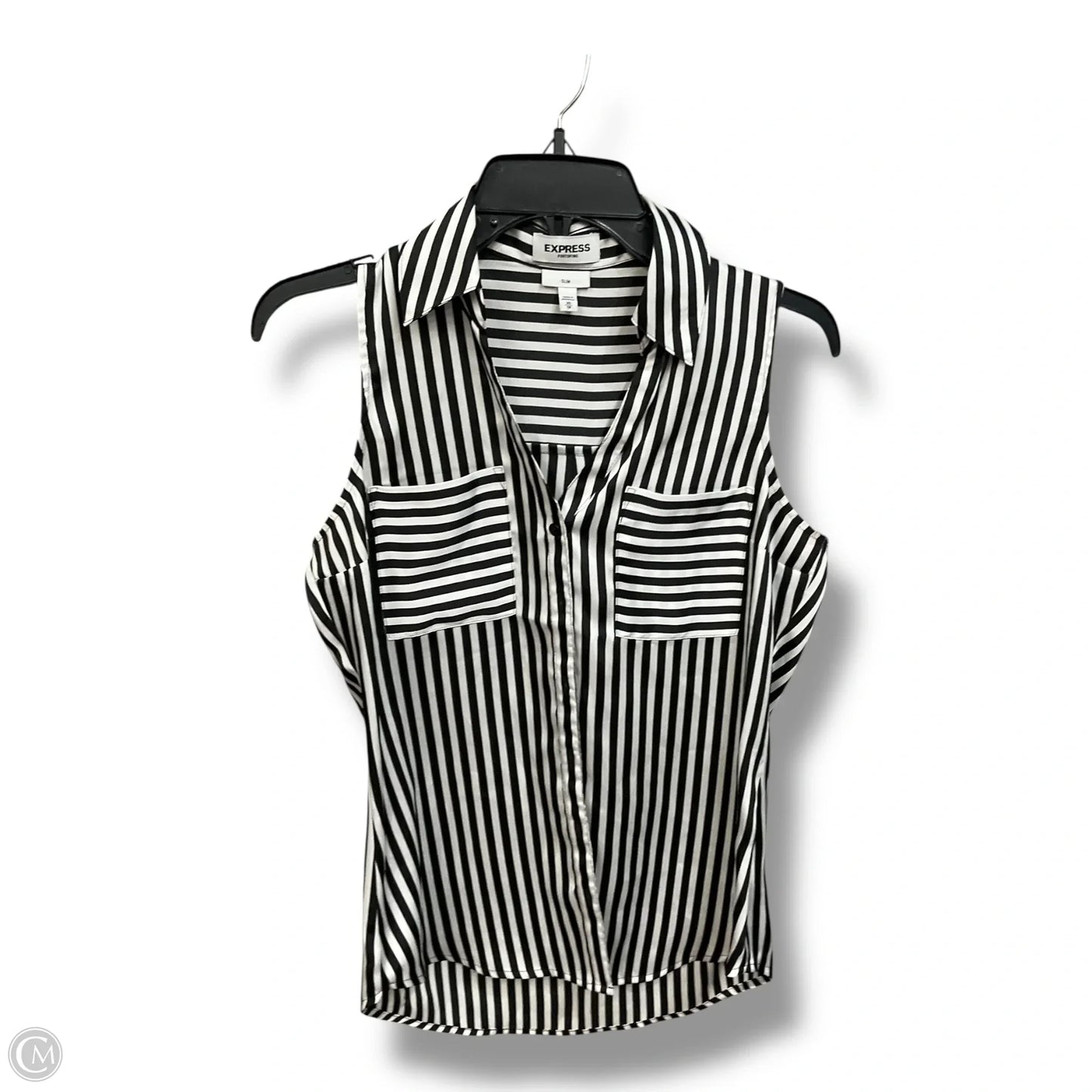 Top Sleeveless By Express In Striped Pattern, Size: Xs