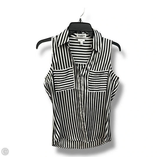 Top Sleeveless By Express In Striped Pattern, Size: Xs