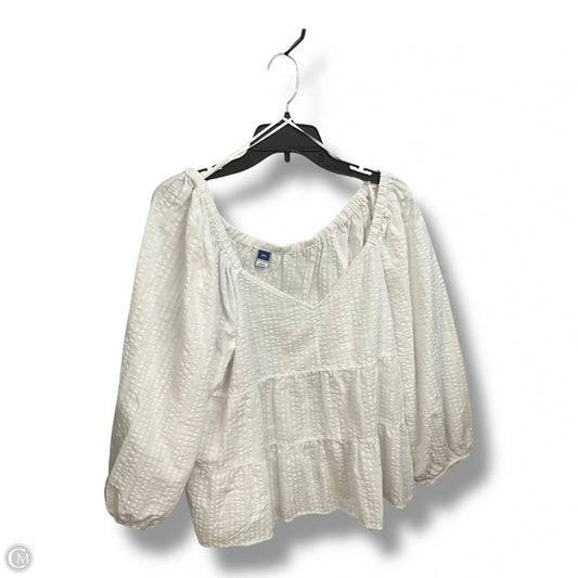 Top Long Sleeve By Old Navy In White, Size: Xxl