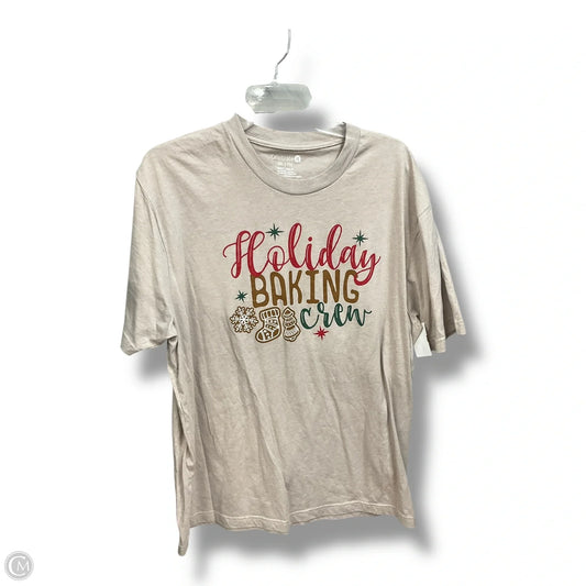 Top Short Sleeve By Clothes Mentor In Beige, Size: 2x