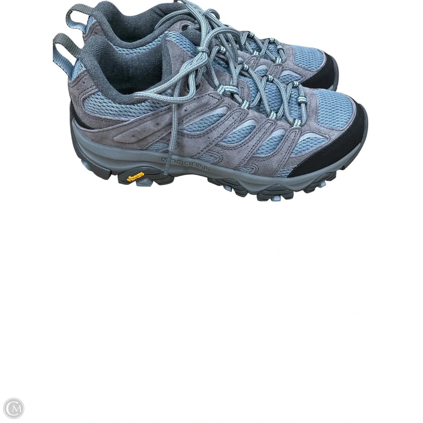 Shoes Hiking By Merrell In Blue & Grey, Size: 8