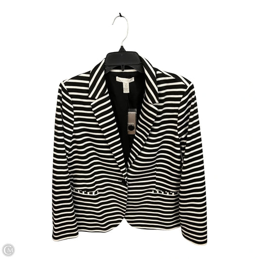 Blazer By Chicos In Striped Pattern, Size: L