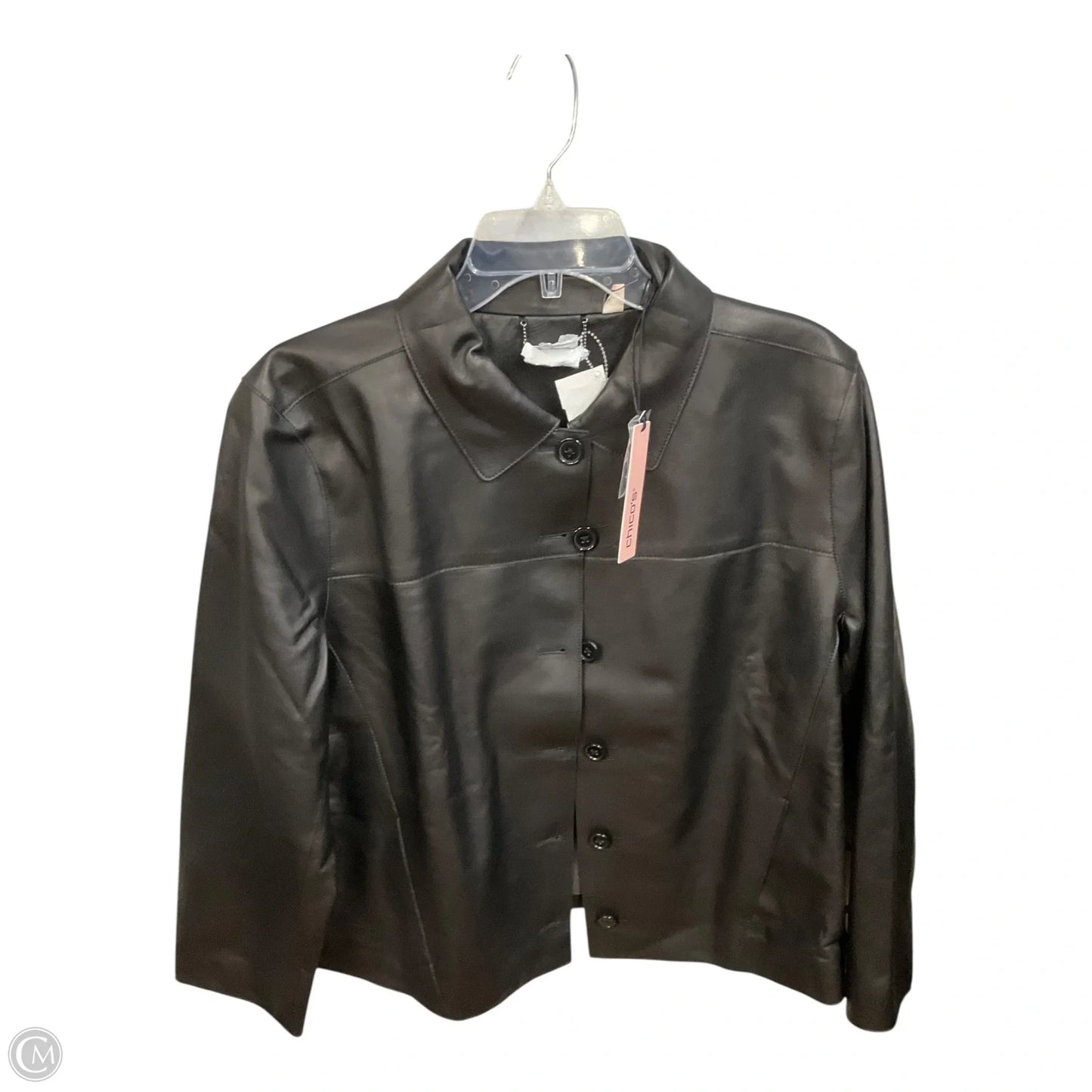 Jacket Leather By Chicos In Black, Size: Xl