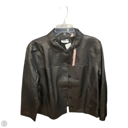 Jacket Leather By Chicos In Black, Size: Xl