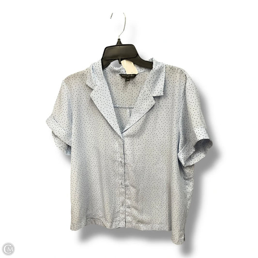 Blouse Short Sleeve By Banana Republic In Polkadot Pattern, Size: L