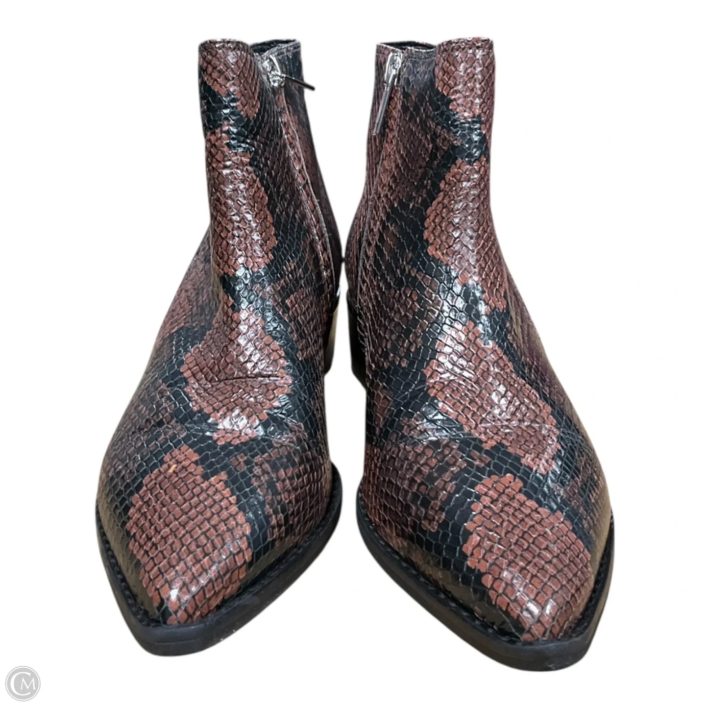 Boots Ankle Heels By Marc Fisher In Snakeskin Print, Size: 6.5