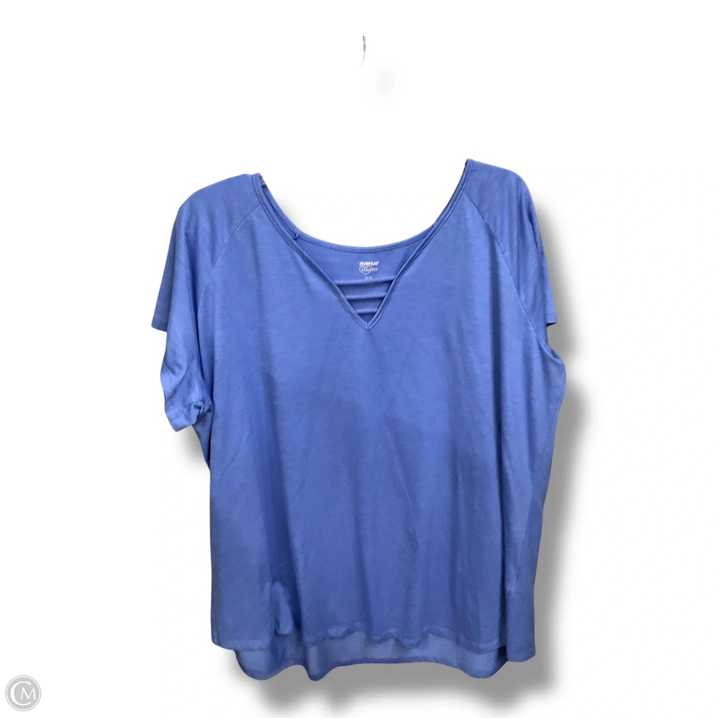 Top Short Sleeve Basic By Avenue In Blue, Size: 2x