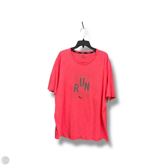 Athletic Top Short Sleeve By Puma In Pink, Size: Xxl