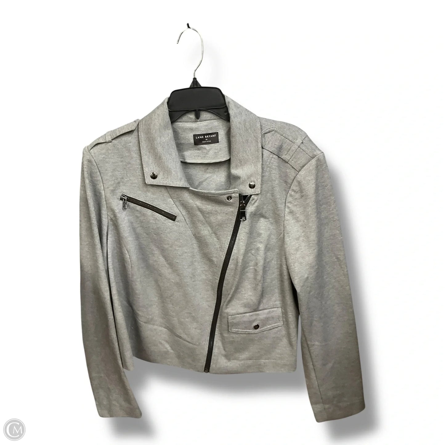 Jacket Moto By Lane Bryant In Grey, Size: 2x