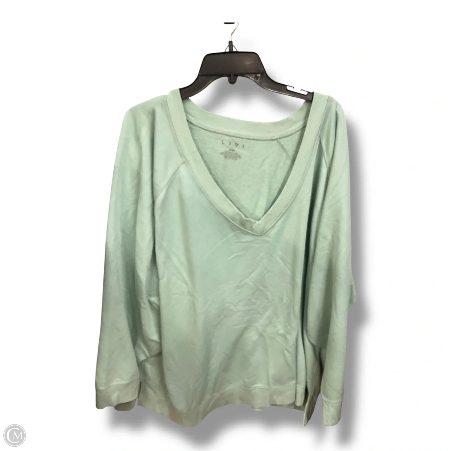 Athletic Sweatshirt Crewneck By Livi Active In Green, Size: 2x
