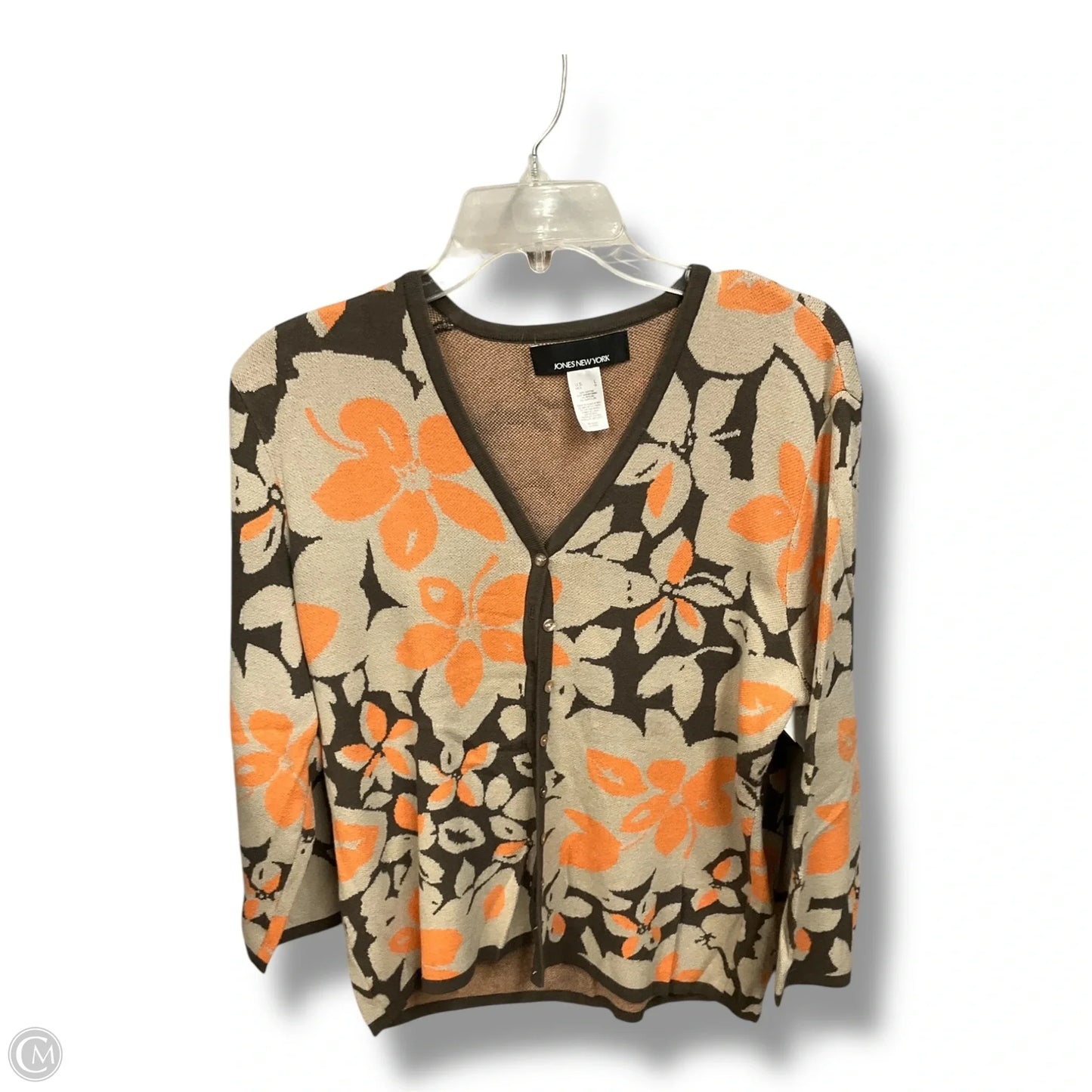 Cardigan By Jones New York In Floral Print, Size: L