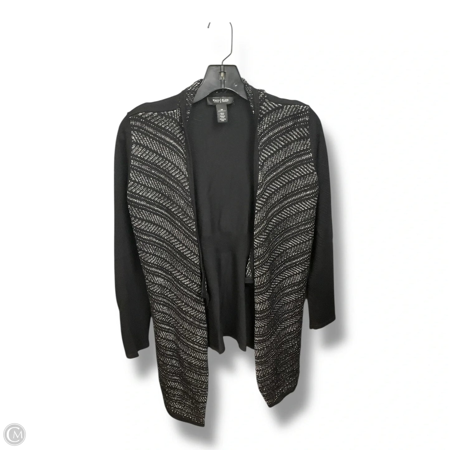 Cardigan By White House Black Market In Black & Silver, Size: Xs