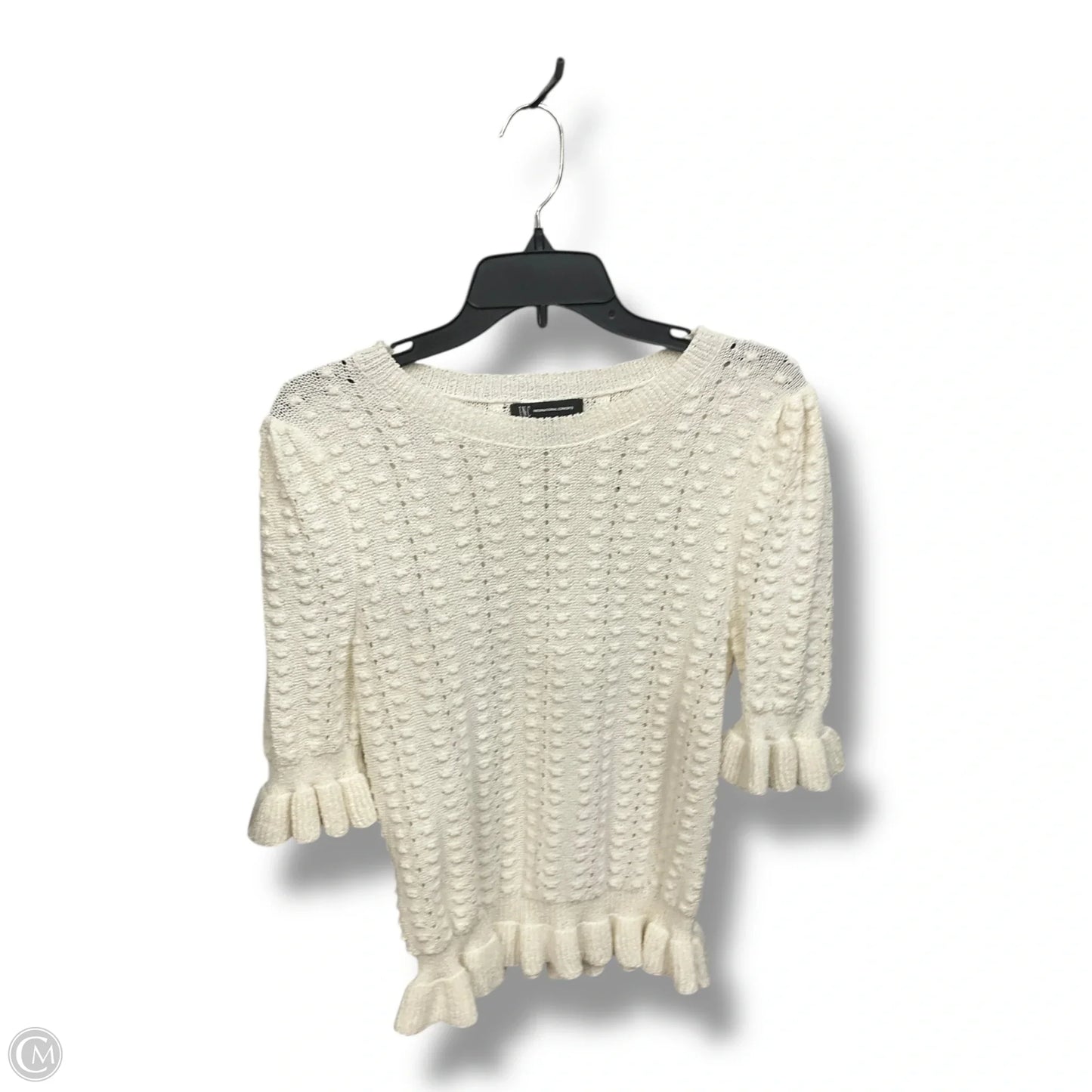 Sweater Short Sleeve By Inc In Cream, Size: L
