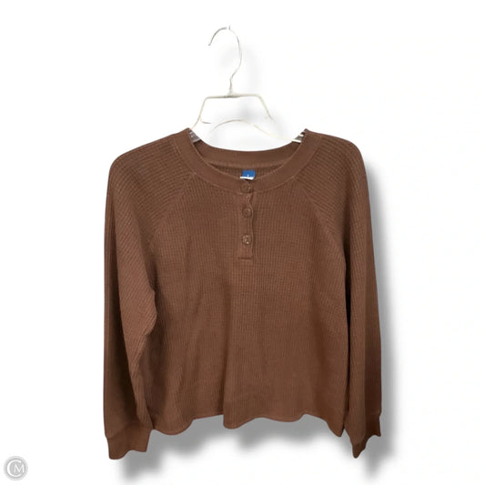 Top Long Sleeve By Old Navy In Brown, Size: L