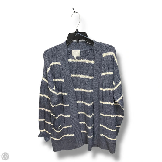 Cardigan By Pink Rose In Blue & White, Size: L