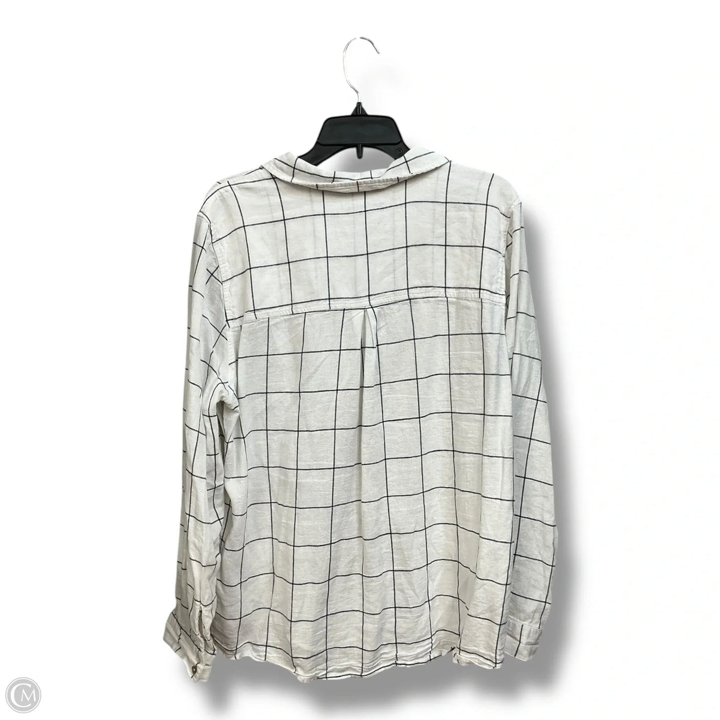 Top Long Sleeve By Tahari In Plaid Pattern, Size: Xl