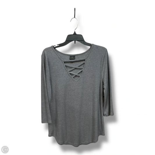 Top 3/4 Sleeve By Worthington In Grey, Size: M