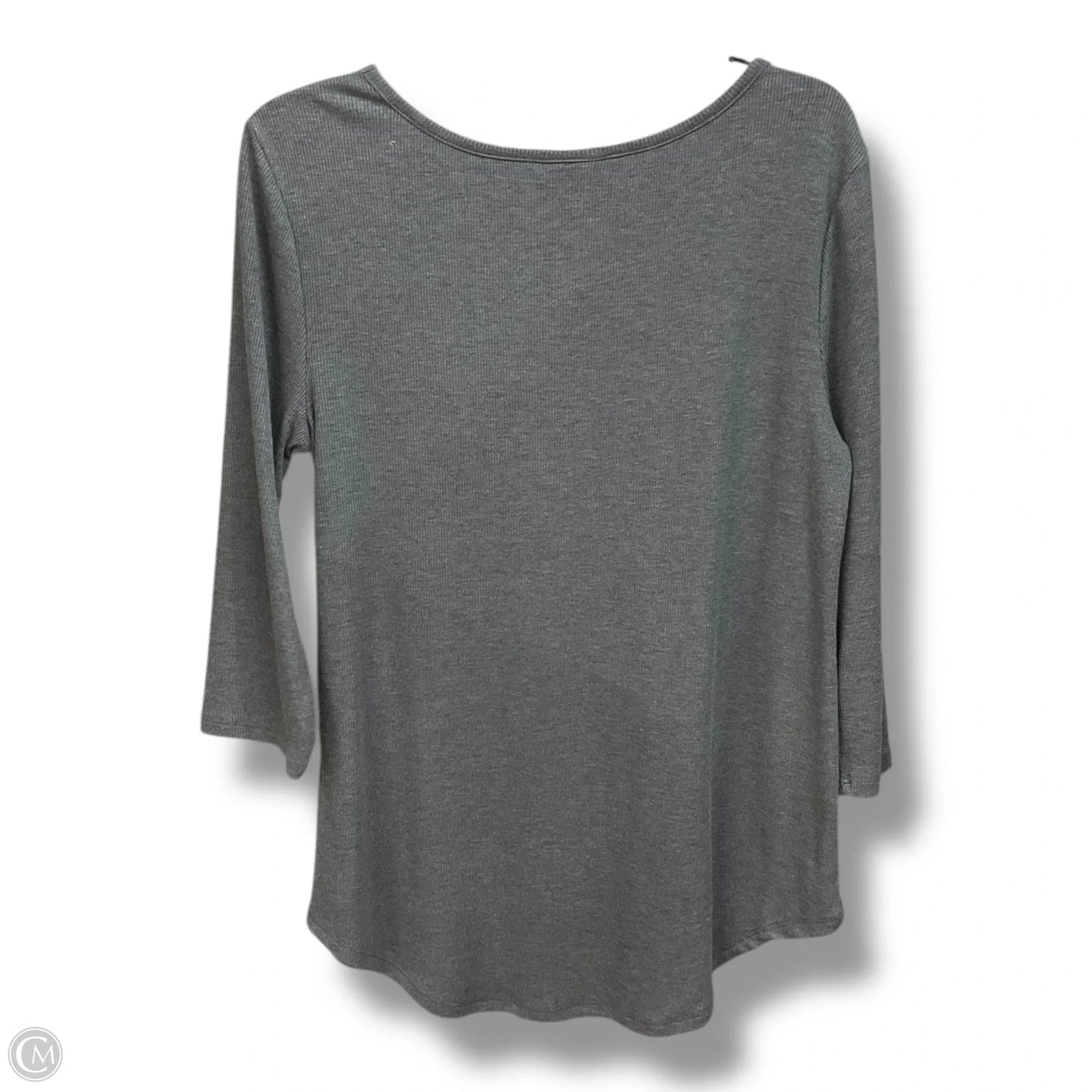 Top 3/4 Sleeve By Worthington In Grey, Size: M