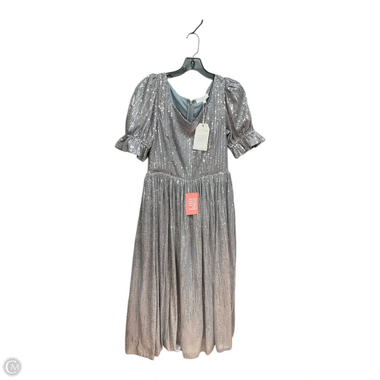 Dress Party Midi By Clothes Mentor In Silver, Size: S