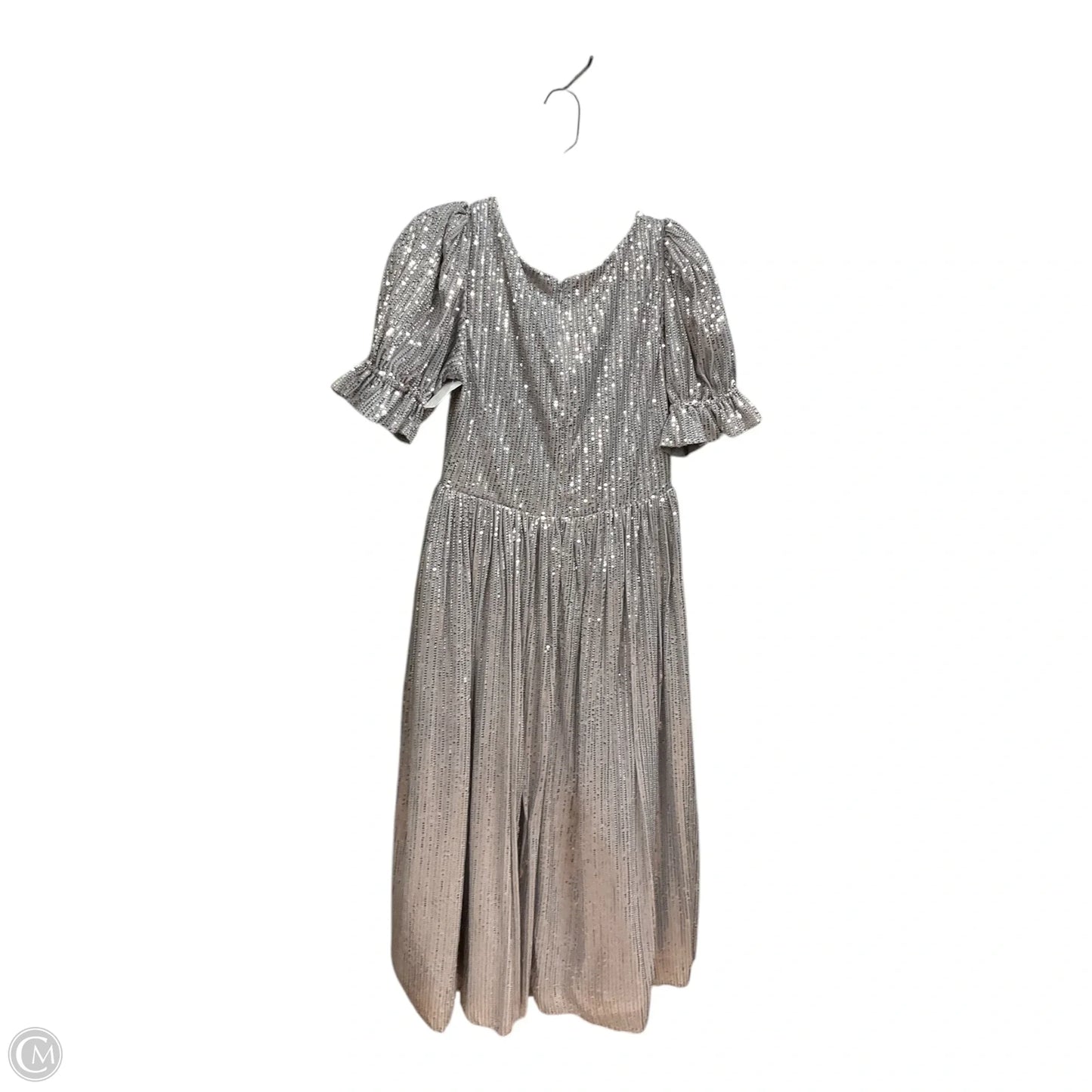 Dress Party Midi By Clothes Mentor In Silver, Size: S
