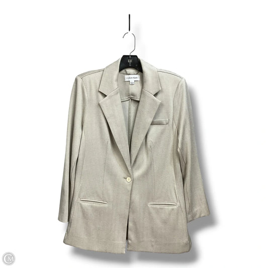 Blazer By Calvin Klein In Beige, Size: L