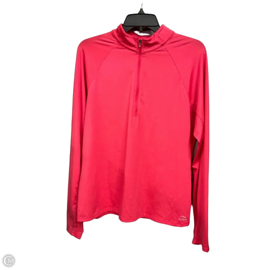 Athletic Top Long Sleeve Collar By L.l. Bean In Red, Size: L