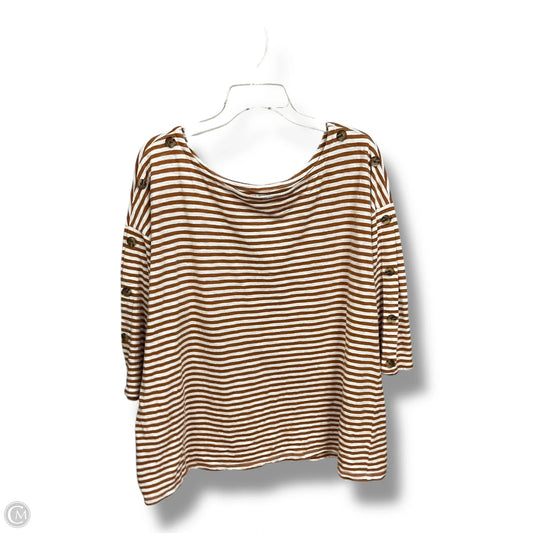 Top 3/4 Sleeve By Talbots In Striped Pattern, Size: 2x