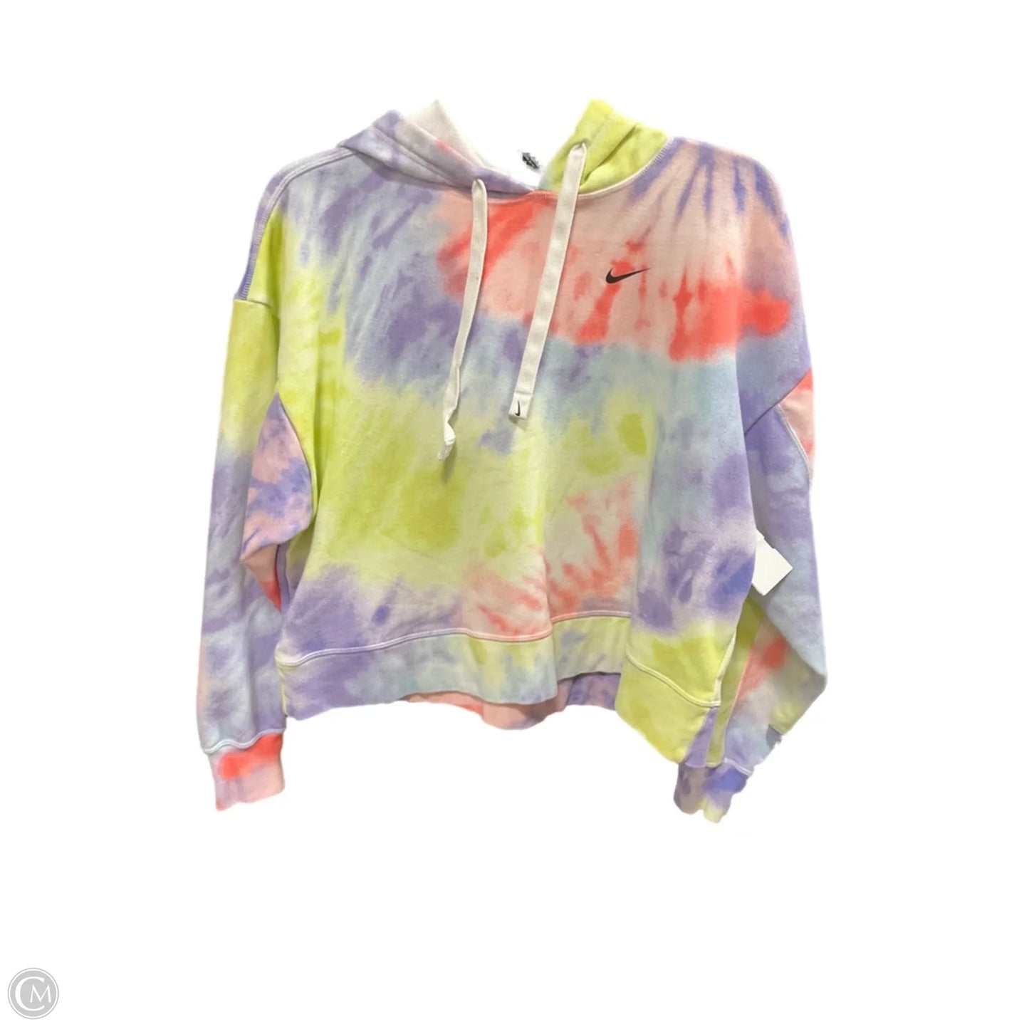 Athletic Sweatshirt Hoodie By Nike Apparel In Tie Dye Print, Size: S