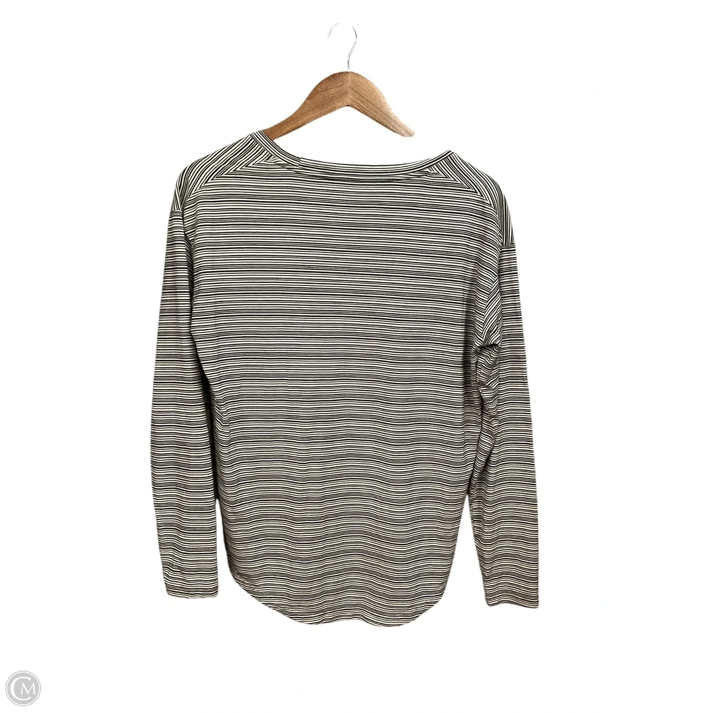 Athletic Top Long Sleeve Crewneck By Athleta In Striped Pattern, Size: S