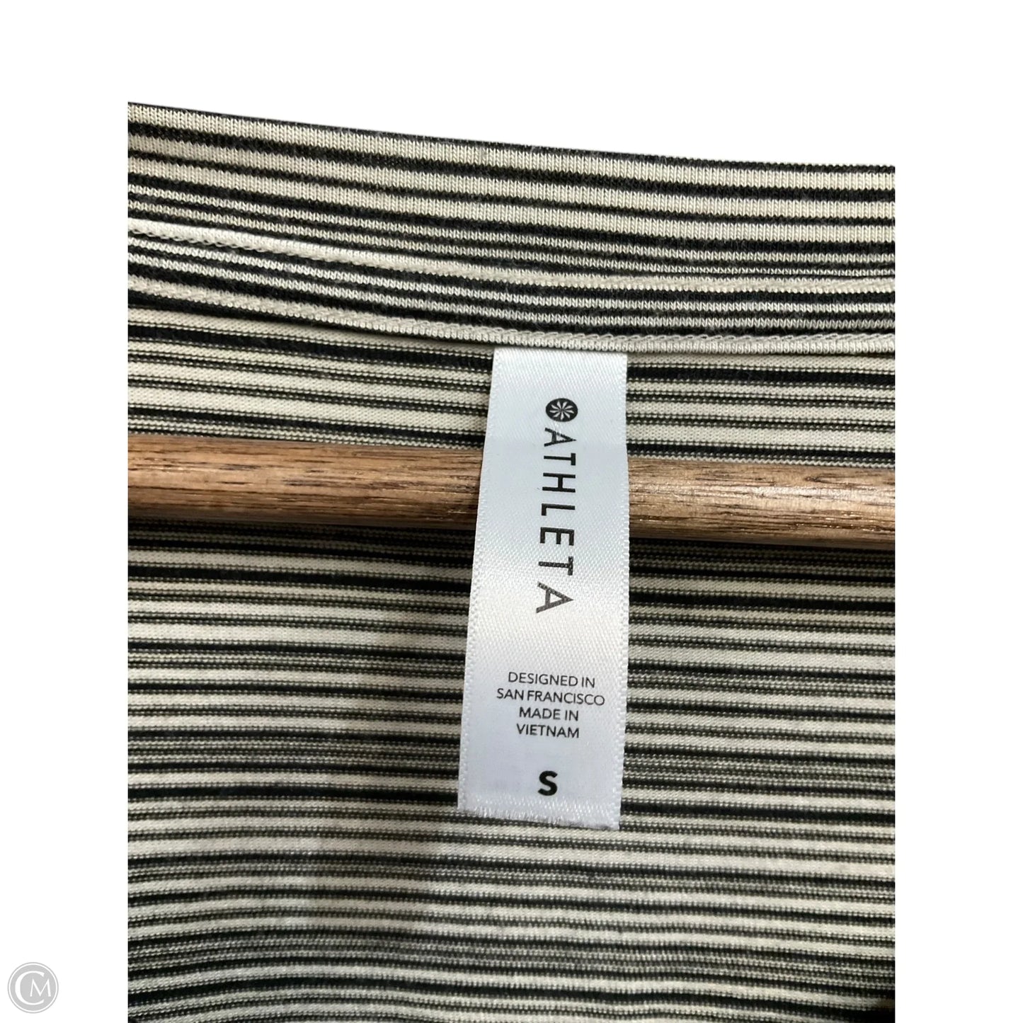 Athletic Top Long Sleeve Crewneck By Athleta In Striped Pattern, Size: S