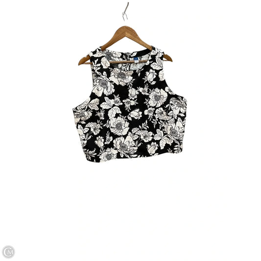 Top Sleeveless By Old Navy In Black & White, Size: Xxl