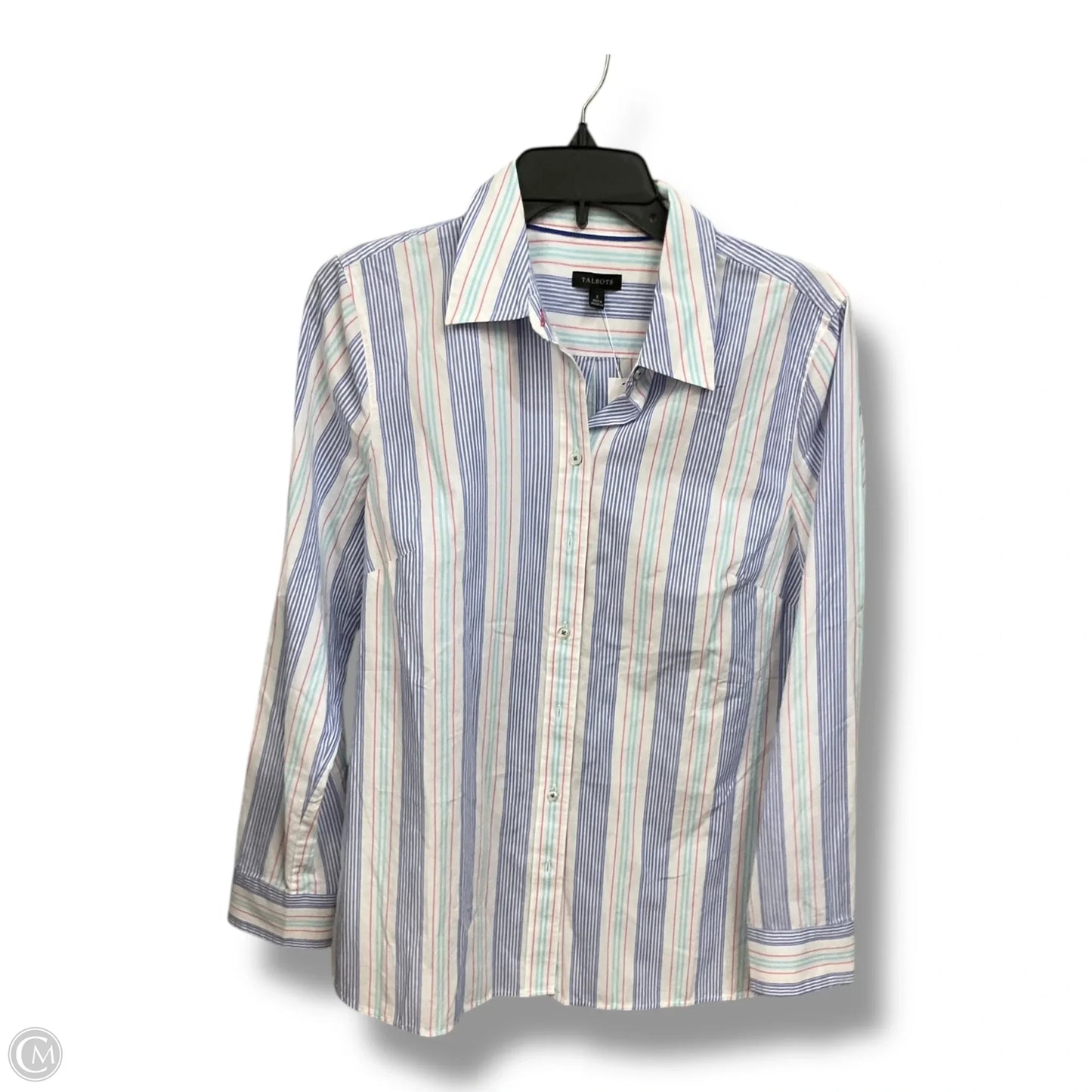 Blouse Long Sleeve By Talbots In Striped Pattern, Size: S