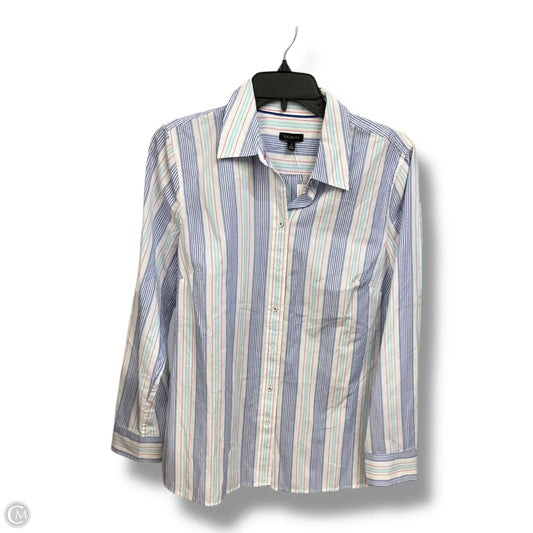 Blouse Long Sleeve By Talbots In Striped Pattern, Size: S
