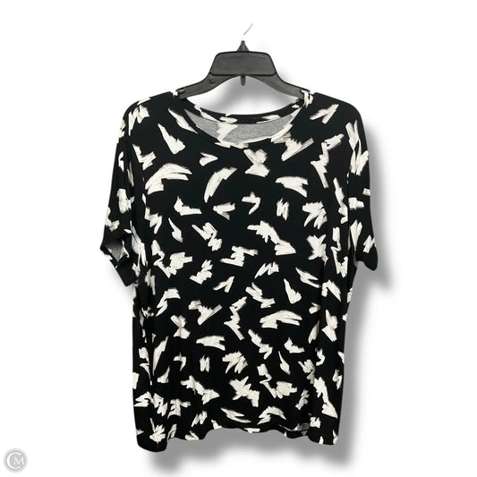 Top Short Sleeve By Nine And Company In Black & White, Size: Xxl