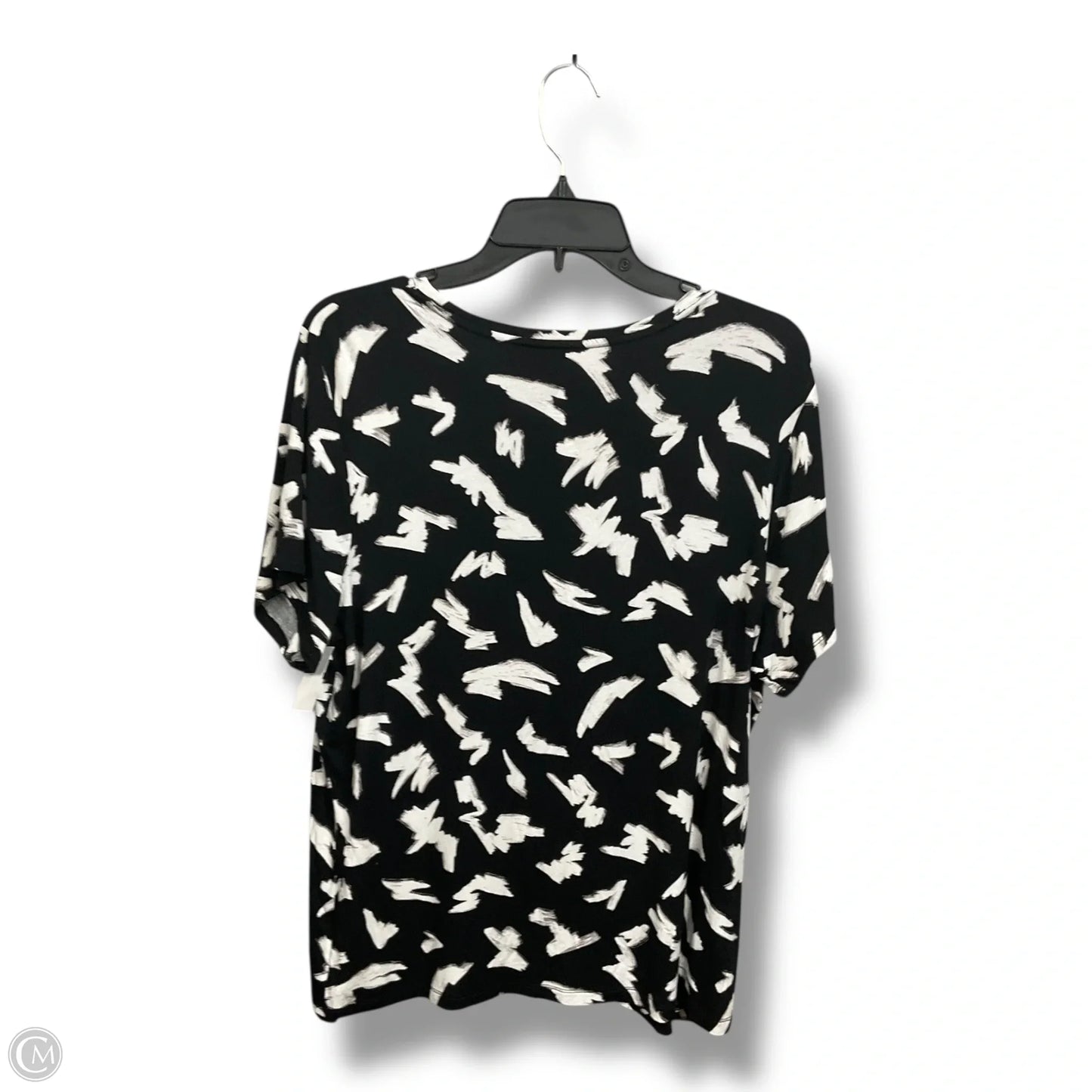 Top Short Sleeve By Nine And Company In Black & White, Size: Xxl