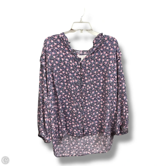 Blouse 3/4 Sleeve By Lc Lauren Conrad In Floral Print, Size: 1x