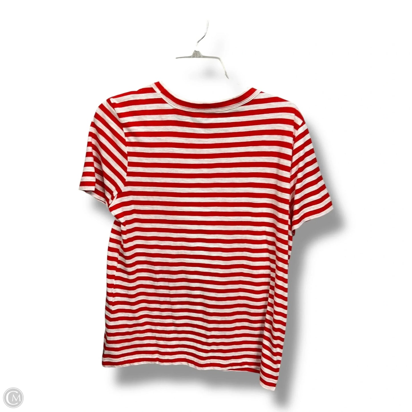 Top Short Sleeve By Loft In Striped Pattern, Size: M