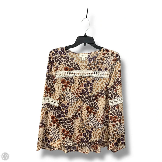 Top Long Sleeve By Style And Company In Floral Print, Size: Xs
