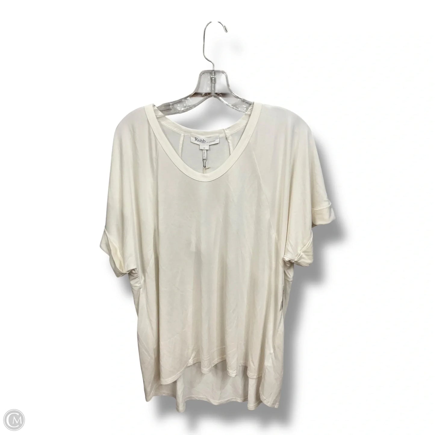 Top Short Sleeve By Clothes Mentor In Ivory, Size: Xl
