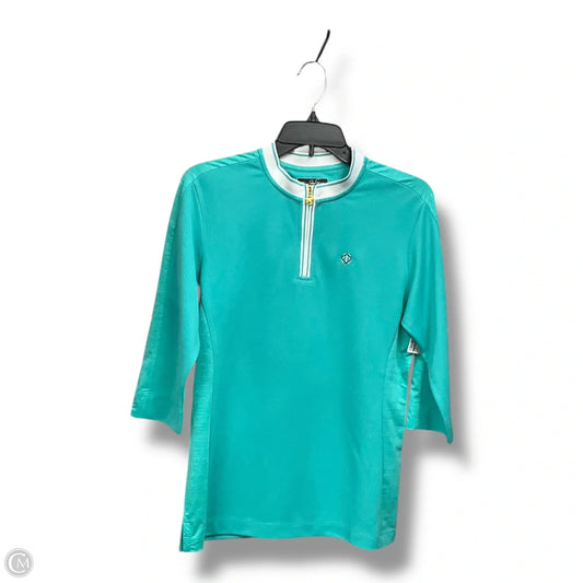 Athletic Top Long Sleeve Collar By Clothes Mentor In Green, Size: M
