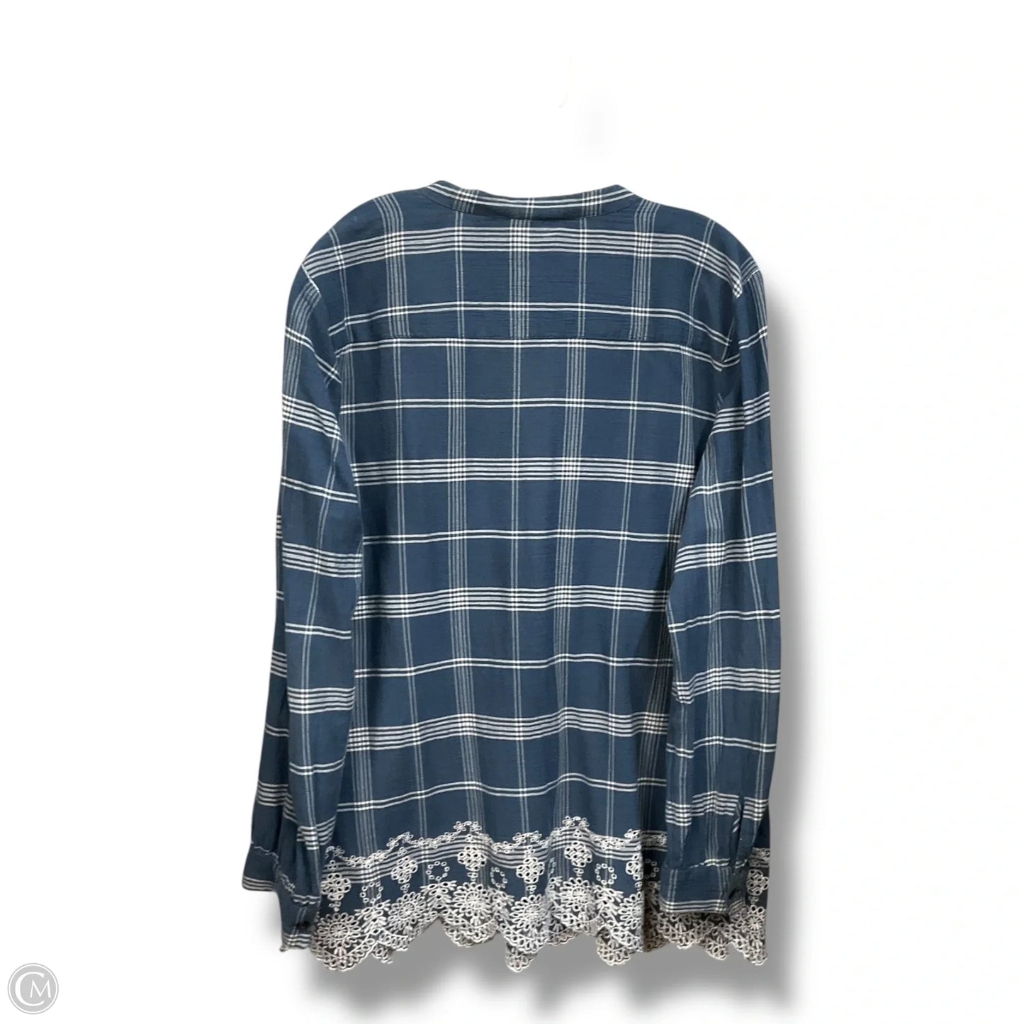 Tunic Long Sleeve By Style And Company In Plaid Pattern, Size: Xl